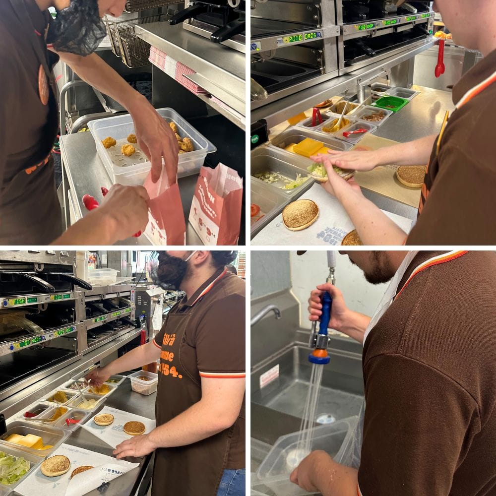Les stagiaires formation en situation réelle dans la restauration rapide