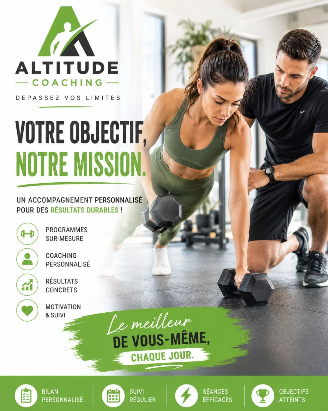 Exemple de publication pour réseaux sociaux pour un coach sportif, conçu par EcomForge Exemple de publication pour réseaux sociaux pour un coach sportif, conçu par EcomForge
