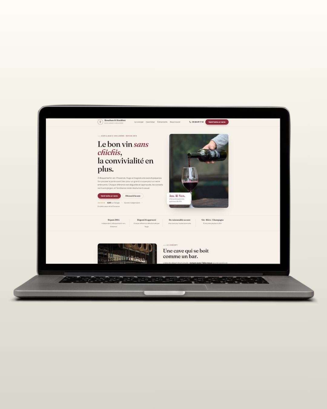 Exemple de site internet pour un caviste et bar à bière, réalisé par EcomForge Exemple de site internet pour un caviste et bar à bière, réalisé par EcomForge
